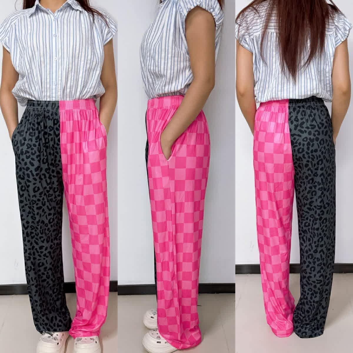PRE-ORDER Custom Wide Leg Ribbed Pants | Personalized School Spirit Pants with Pockets