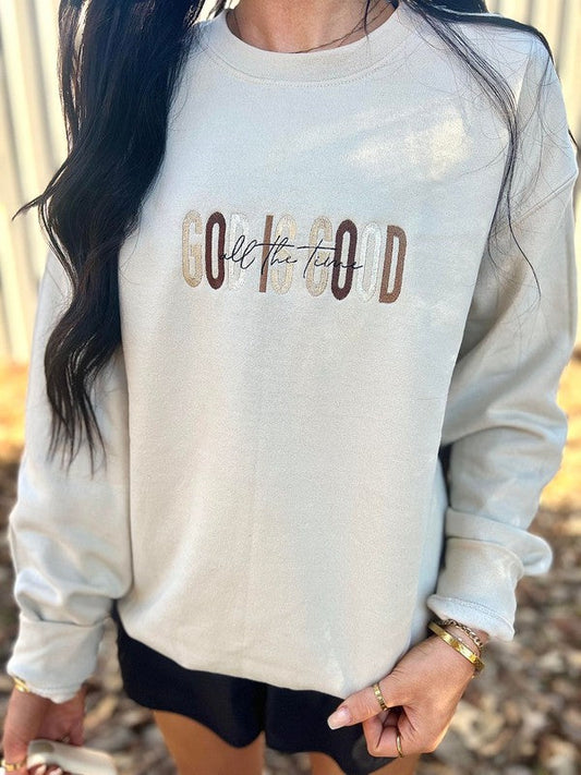 God Is Good Multi Embroidered Sweatshirt
