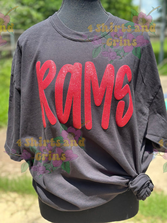 Custom Adult 3D Glitter Puff Shirt – Comfort Colors – S-3XL