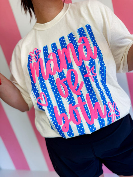 Mama of Both Striped DTF MAMA53 Graphic