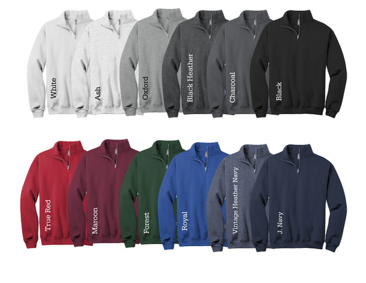 Tennis Mom Embroidered 1/4 Zip with Personalized Sleeve Name