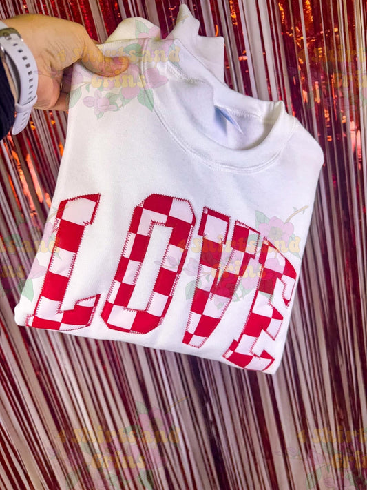 Red Check Love Sweatshirt