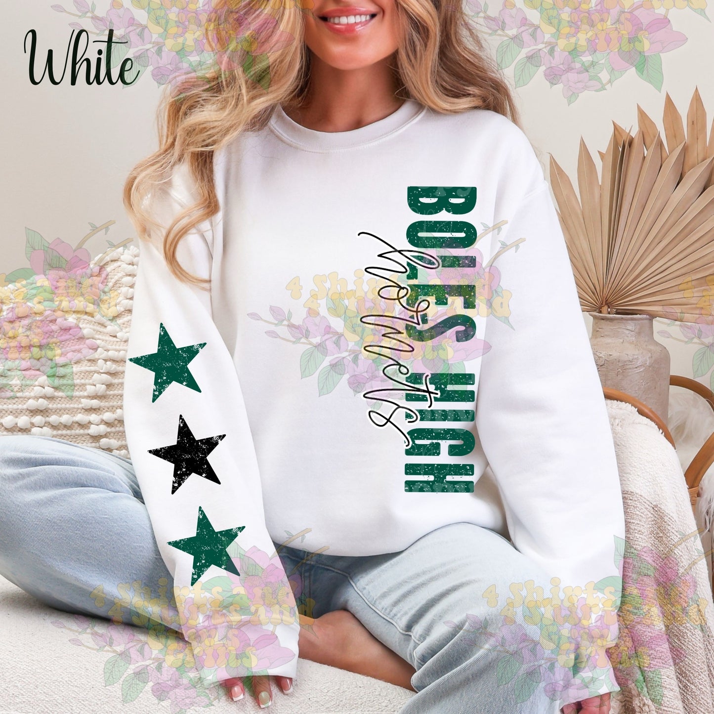 Vertical Boles High Hornets with Stars Sweatshirt