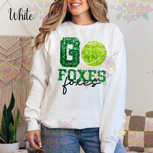 Go Foxes Tennis - Faux Sequin Sweatshirt