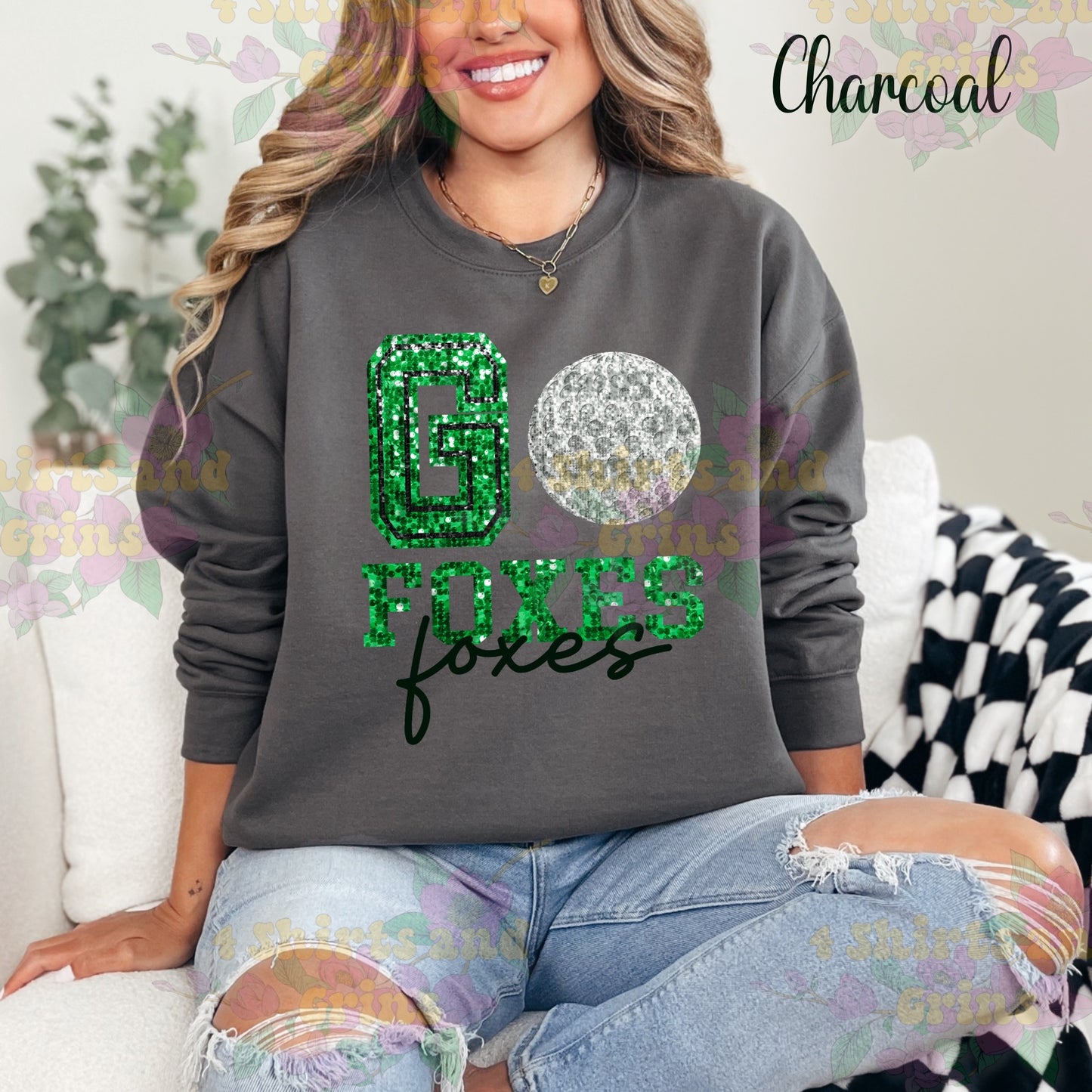 Go Foxes Golf - Faux Sequin Shirt