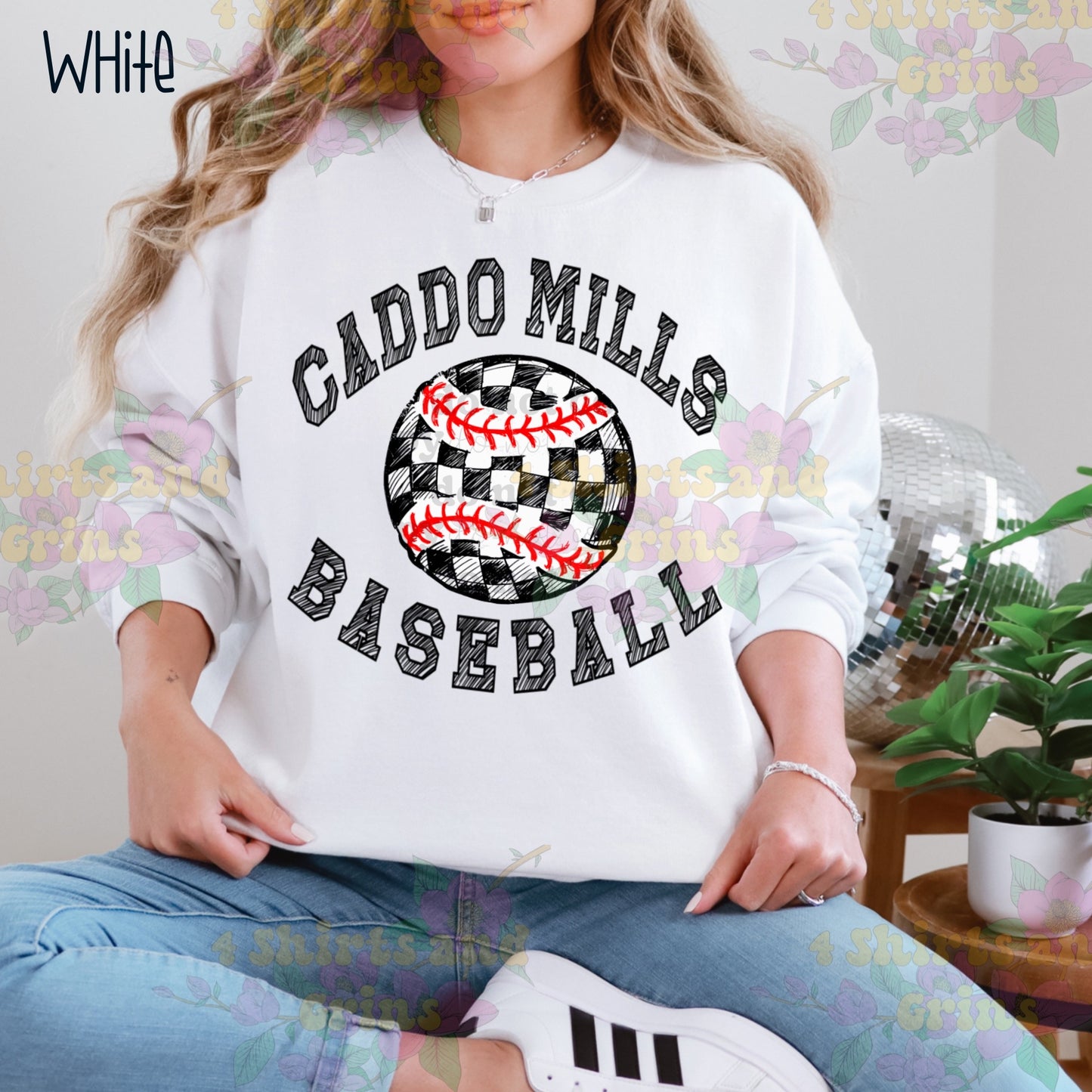 Caddo Mills Scribble Baseball Long Sleeve