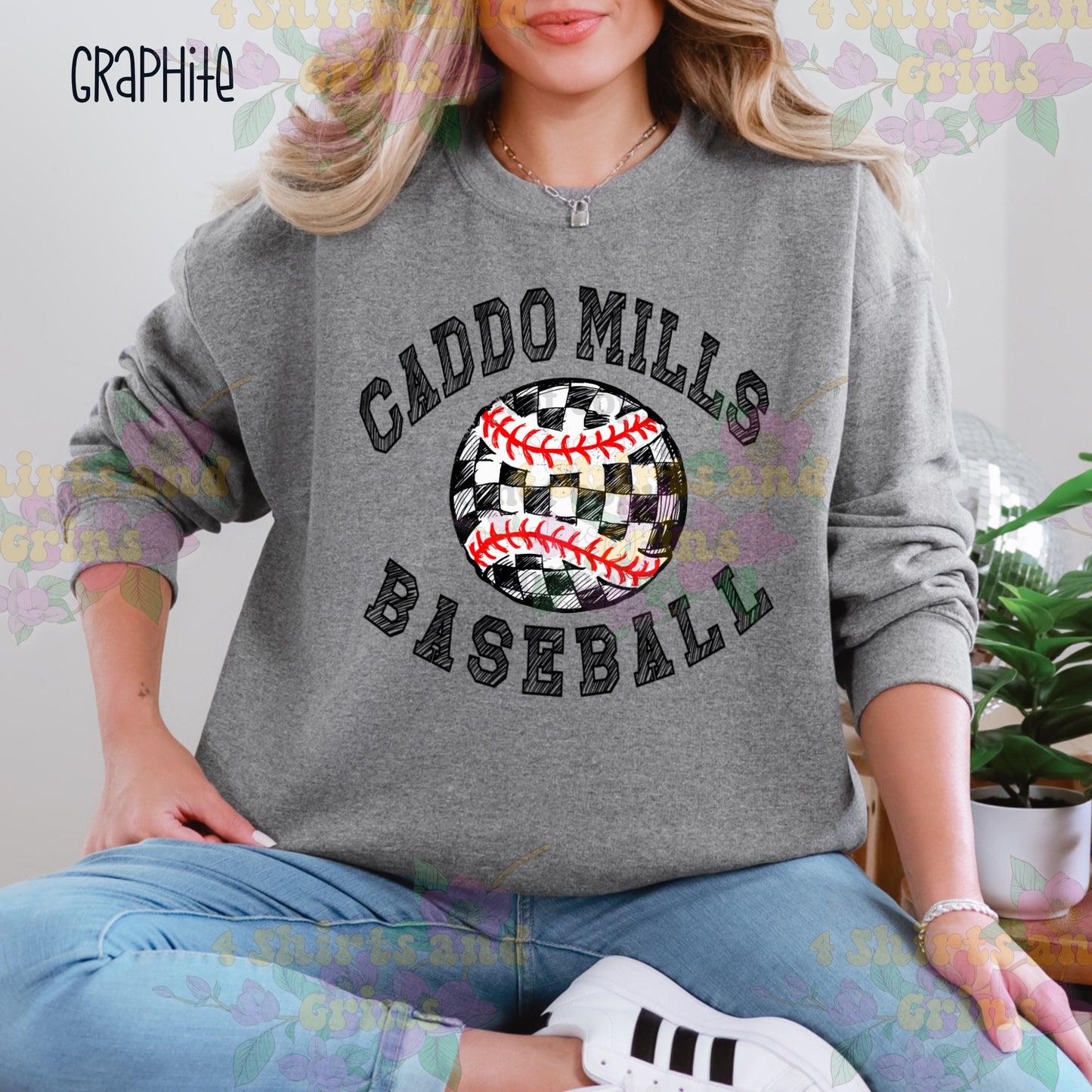 Caddo Mills Scribble Baseball Long Sleeve