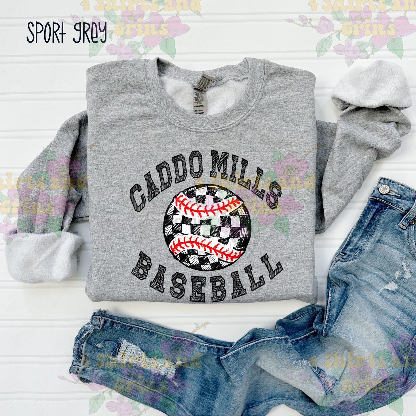 Caddo Mills Scribble Baseball Long Sleeve
