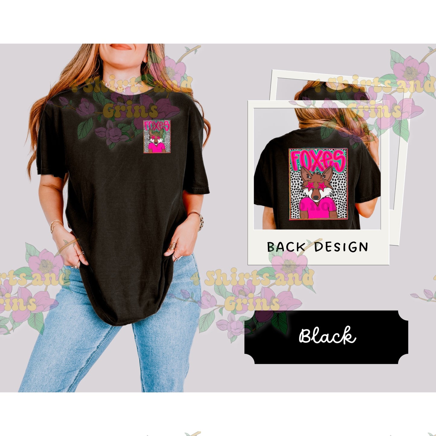 Star Eyed Foxes Mascot Tee – Front or Back Design