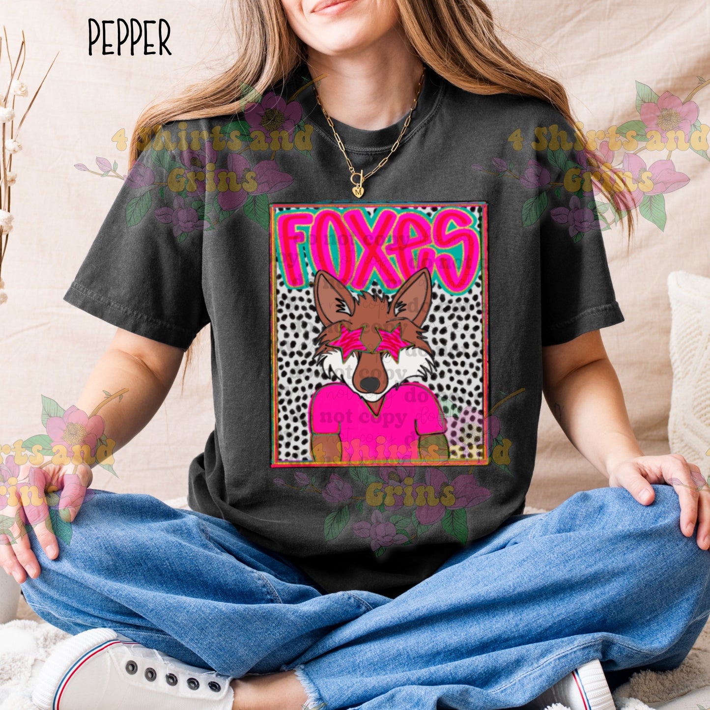 Star Eyed Foxes Mascot Tee – Front or Back Design