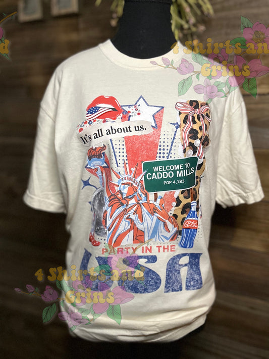 Party in the USA Caddo Mills Tee – Comfort Colors Ivory (S-4XL)