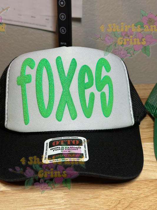 Custom Glitter Puff Trucker Hat | Otto 5-Panel Mid Profile | Choose Hat Color, Puff Color & Word