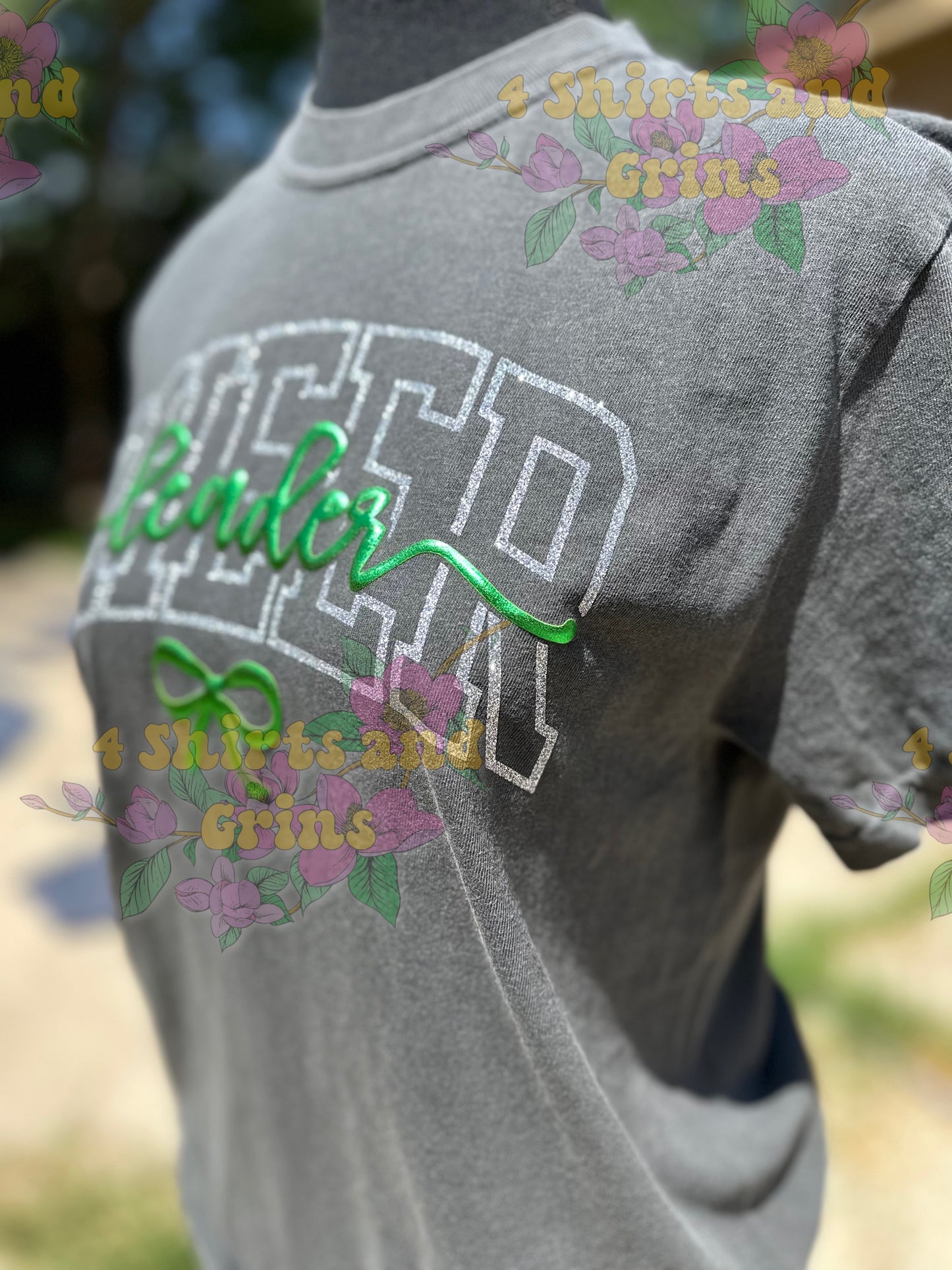 Custom Cheerleader Puff Tee | Glitter & Metallic Vinyl | Choose Shirt Color & Style