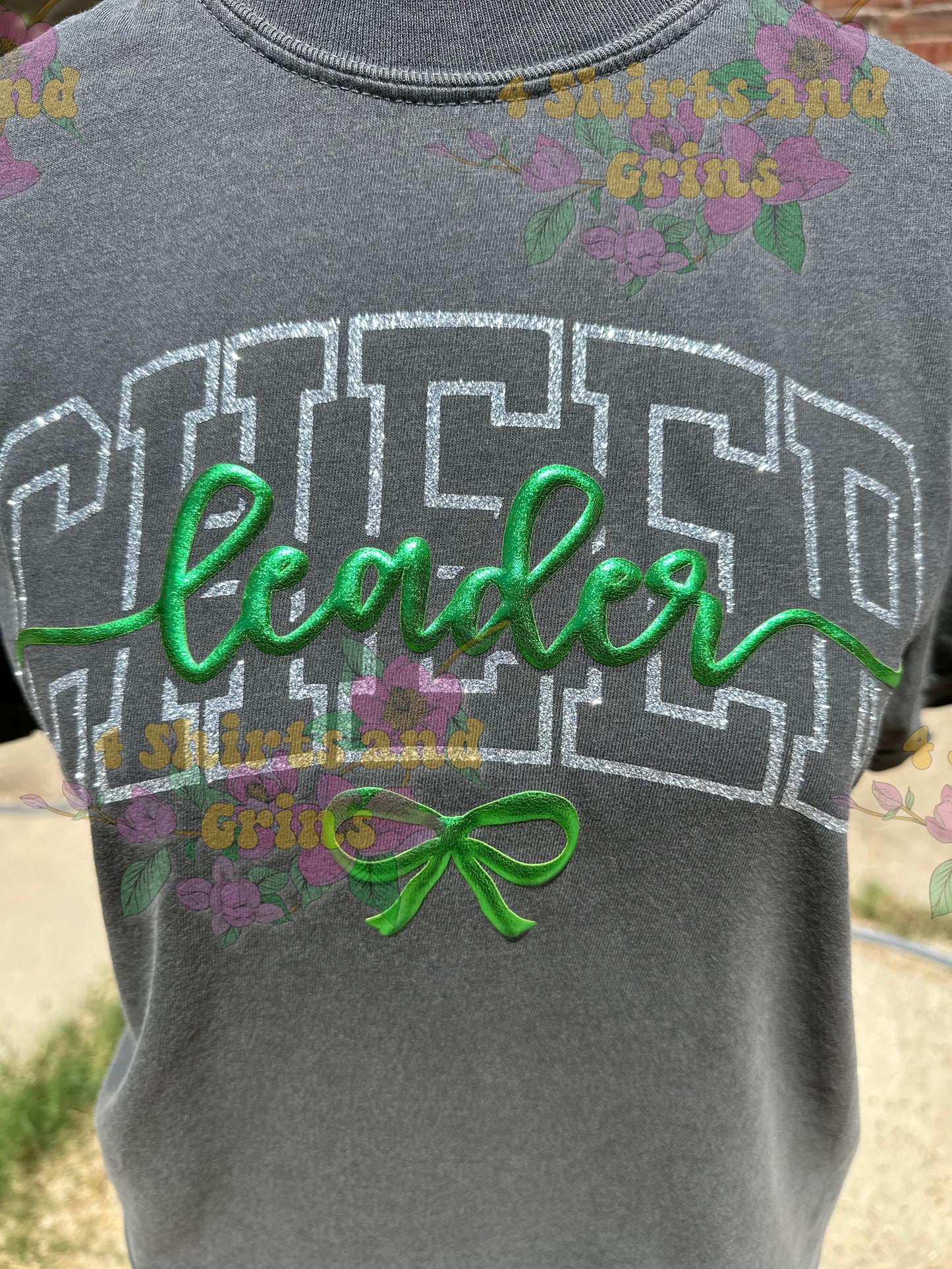 Custom Cheerleader Puff Tee | Glitter & Metallic Vinyl | Choose Shirt Color & Style
