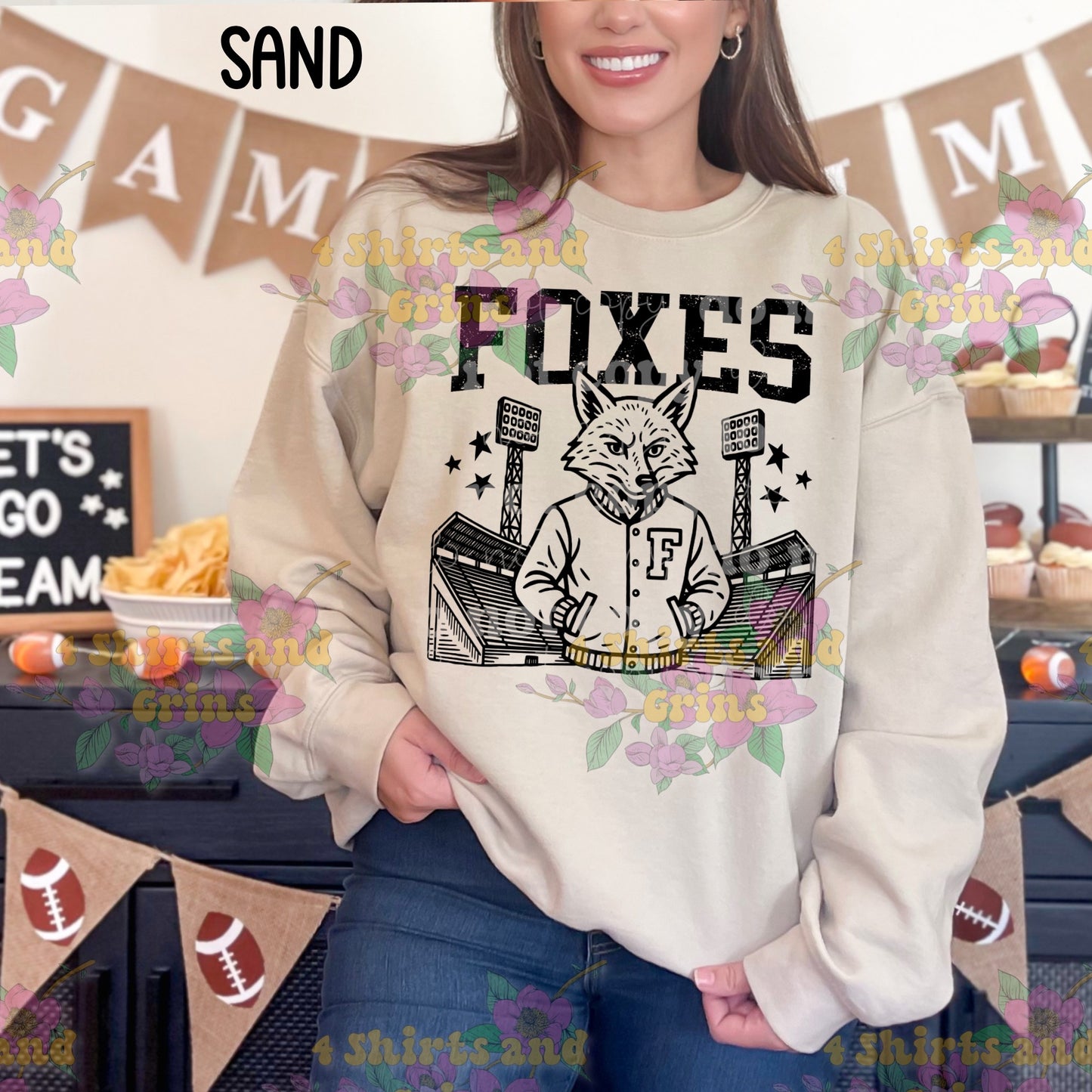 Foxes Stadium Mascot Tee | Custom Spirit Shirt | Over 150 Mascots Available