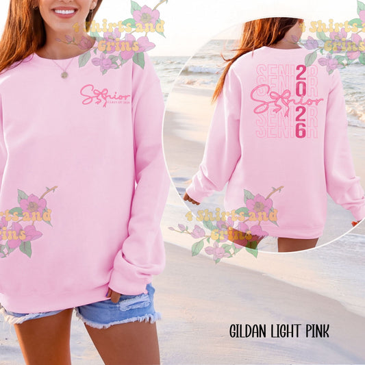 ๐ Class of 2026 Bow Senior Shirt or Sweatshirt | Comfort Colorsยฎ Tee or Gildan Crewneck | DTF Transfer | Adult Sizes Sโ4XL