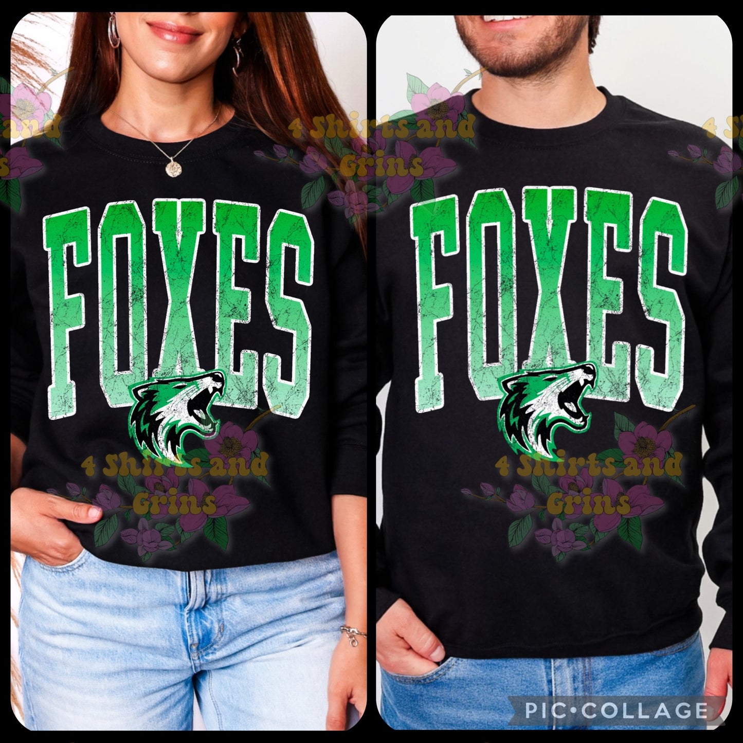 ๐ฅ FOXES Ombre Mascot Shirt | Comfort Colors or Gildan | Tee, Long Sleeve, Crewneck | Youth & Adult Sizes
