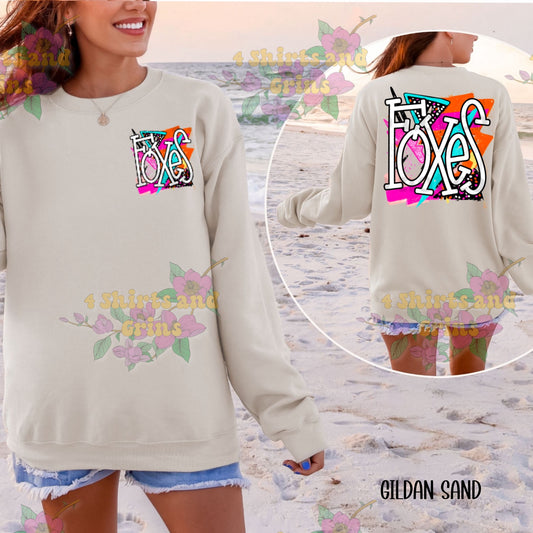 Foxes Spirit Shirt - Colorful Graffiti Back Print + Pocket Logo | Comfort Colorsยฎ & Gildan Options | Unisex Fit