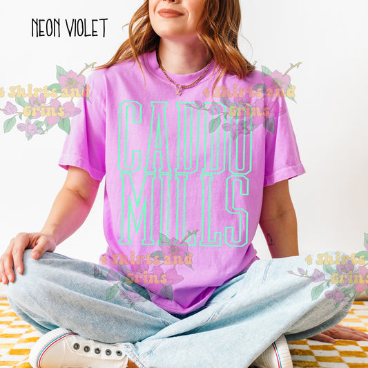 Custom Varsity Tall Outline Puff Vinyl Shirt – Comfort Colors® – Choose Your Wording & Puff Color (Regular or Metallic)