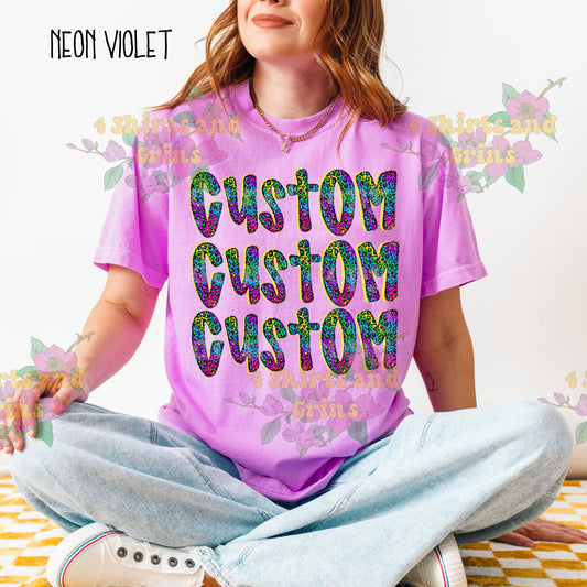 Custom Word Spirit Shirt ā Choose Shirt Color, Word, and Pattern | Comfort Colors Tee or Gildan Sweatshirt
