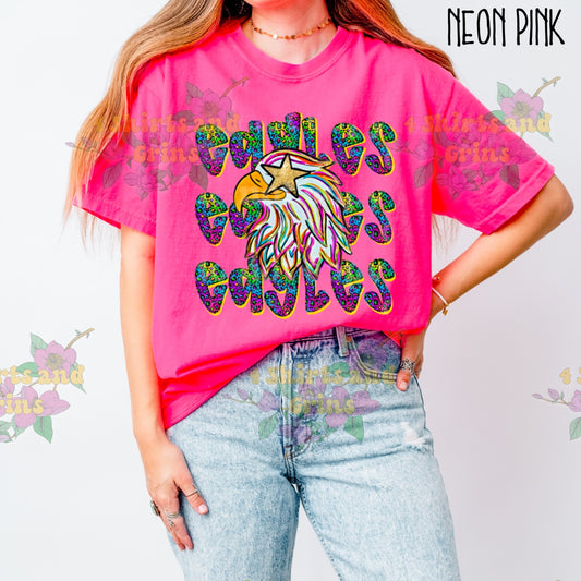 Colorful Eagles Spirit Shirt or Sweatshirt | Comfort Colors Tee or Gildan Crewneck