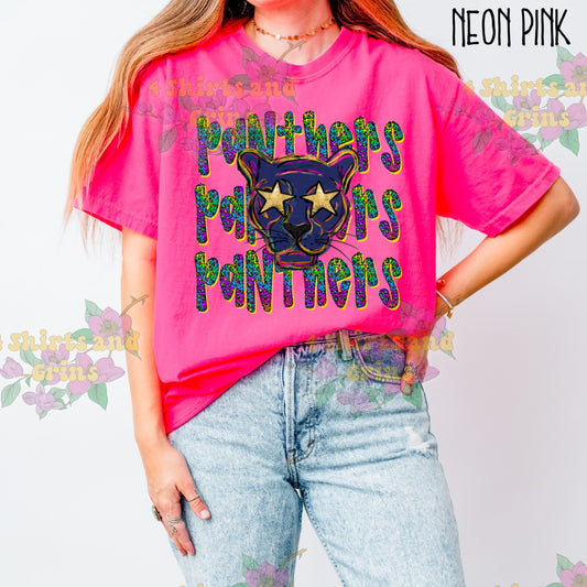 Colorful Panthers Spirit Shirt or Sweatshirt | Comfort Colors Tee or Gildan Crewneck