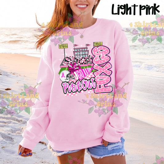 Pink Out Foxes Spirit Shirt or Sweatshirt – Comfort Colors Tee or Gildan Crewneck