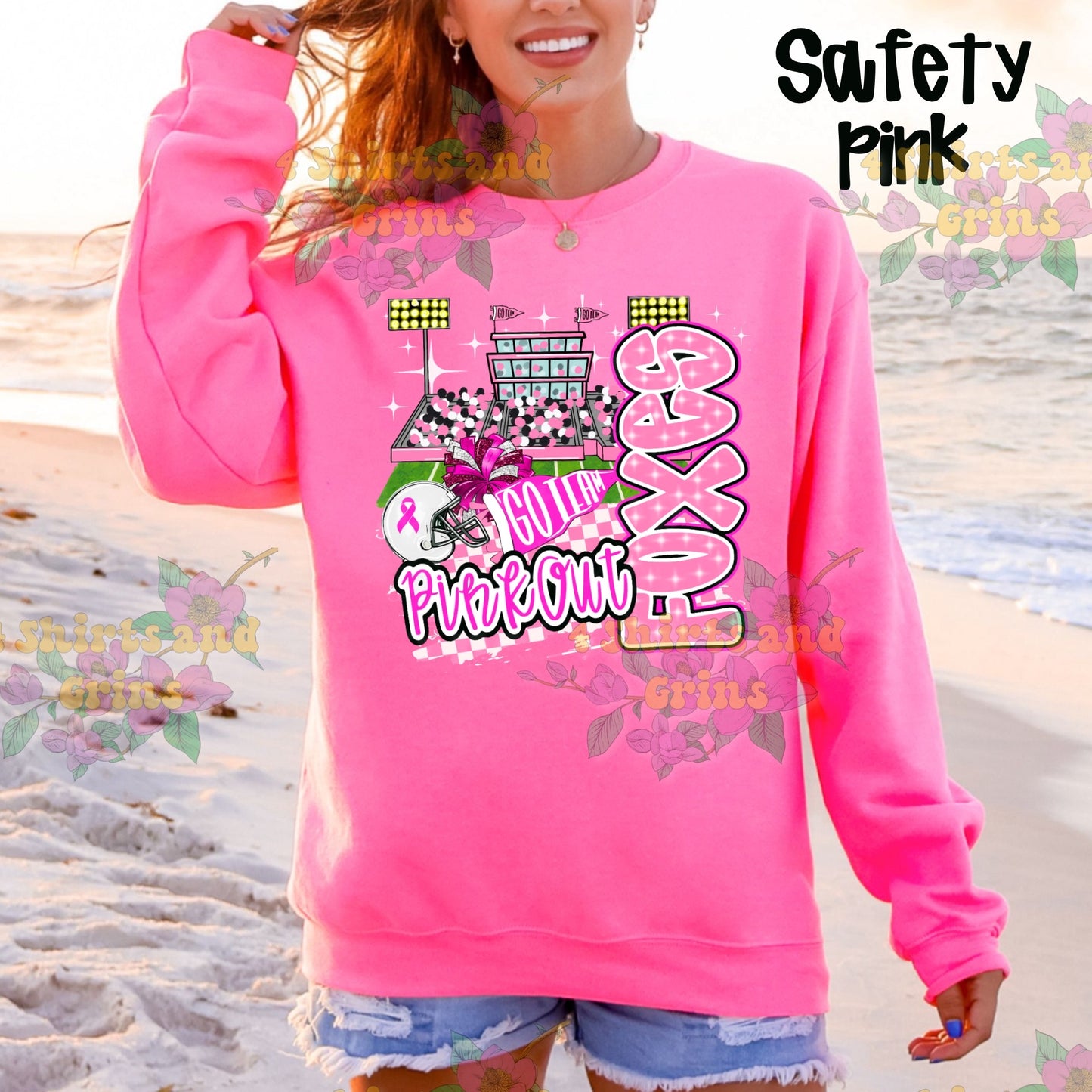 Pink Out Foxes Spirit Shirt or Sweatshirt – Comfort Colors Tee or Gildan Crewneck