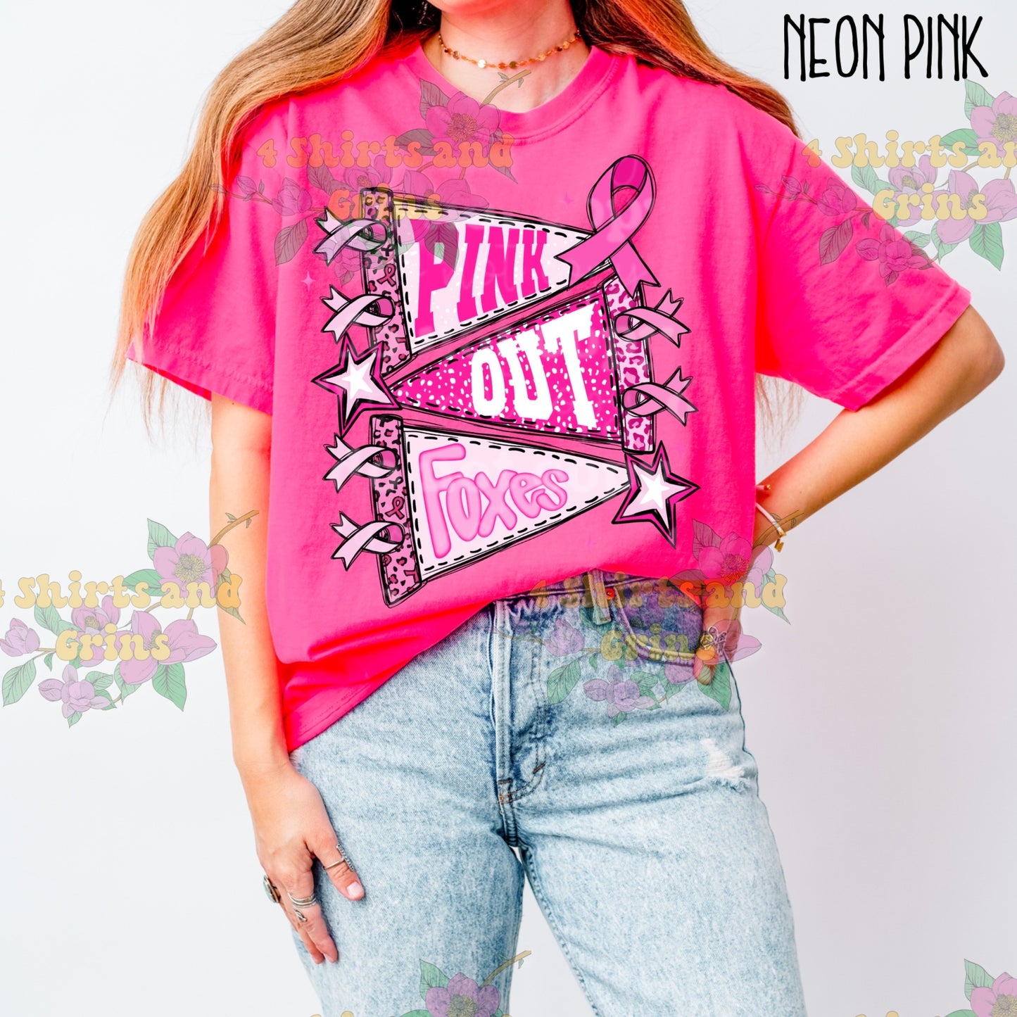 Pink Out Foxes Spirit Shirt – Comfort Colors Tee (Youth to Adult Sizes)