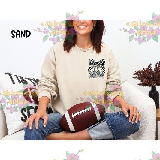 Boles Hornets Bow Football Sweatshirt | Comfort Colors Sand or Ash Grey | Spirit Wear Game Day Crewneck (Copy)