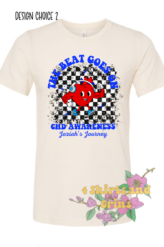 ๐ The Beat Goes On โ CHD Awareness Fundraiser Shirt for Joziahโs Journey ๐