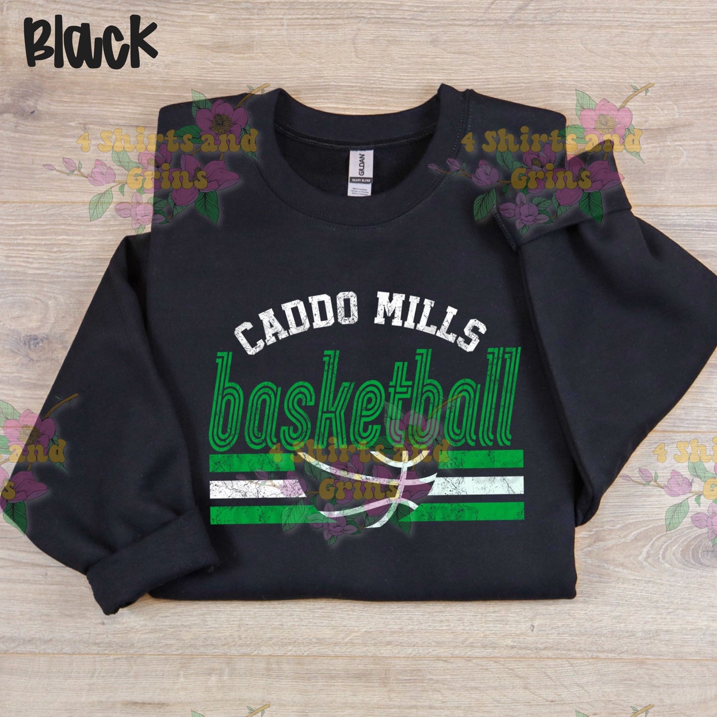 Caddo Mills Basketball Retro Distressed Shirt โ Youth & Adult T-Shirt, Long Sleeve, or Sweatshirt