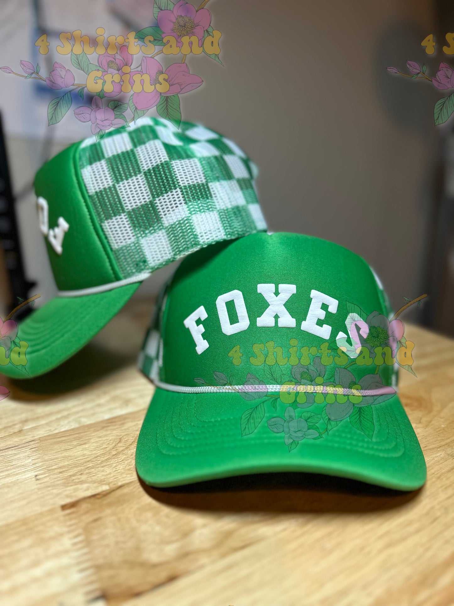 Custom Upside Down or Right Side Up Puff Trucker Hat | Checkered Mesh Back | 5-Panel High Crown Cap