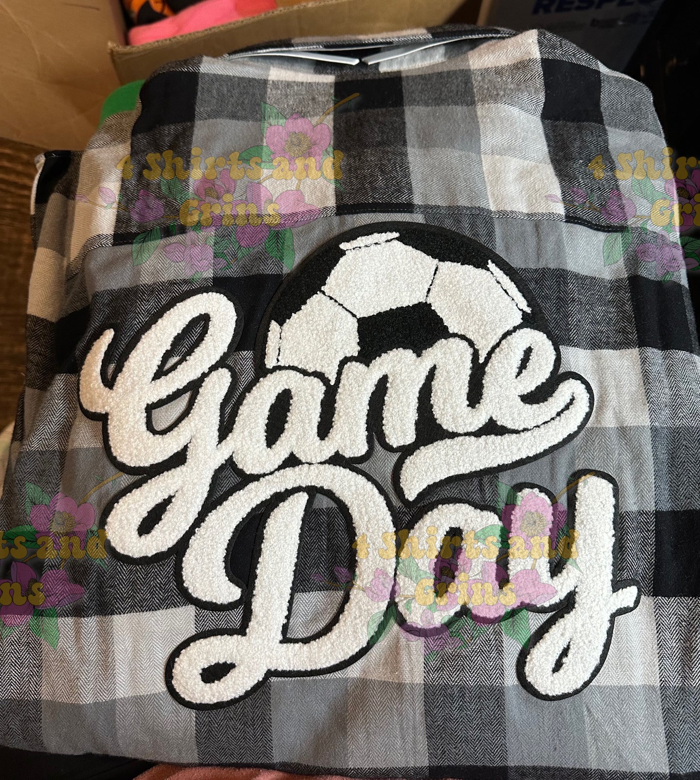 Game Day Chenille Patch Flannel | Soccer Spirit Shirt
