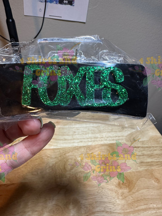 Foxes Hair Claw Clip | Large 4" Acrylic Spirit Claw | Glitter or Matte Green Game Day Hair Accessory | School Mascot Claw Clip for Sports Moms