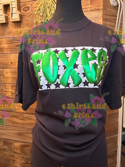 ✨Custom Bold Mascot Tee – Metallic Puff & Stars | Comfort Colors® | Your Word, Your Way✨