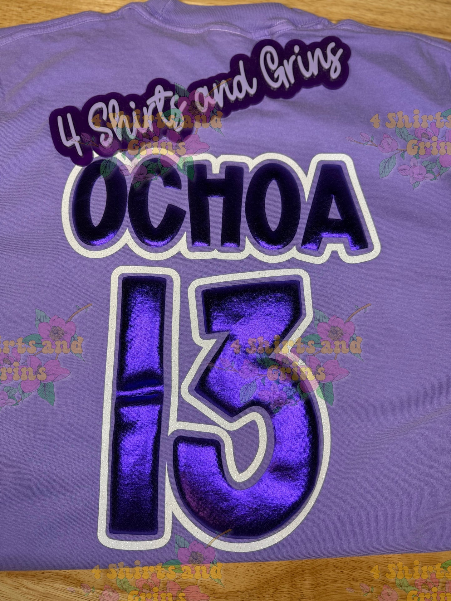 Custom Comfort Colors Spirit Shirt | Glitter Outline + Puff or Metallic Puff