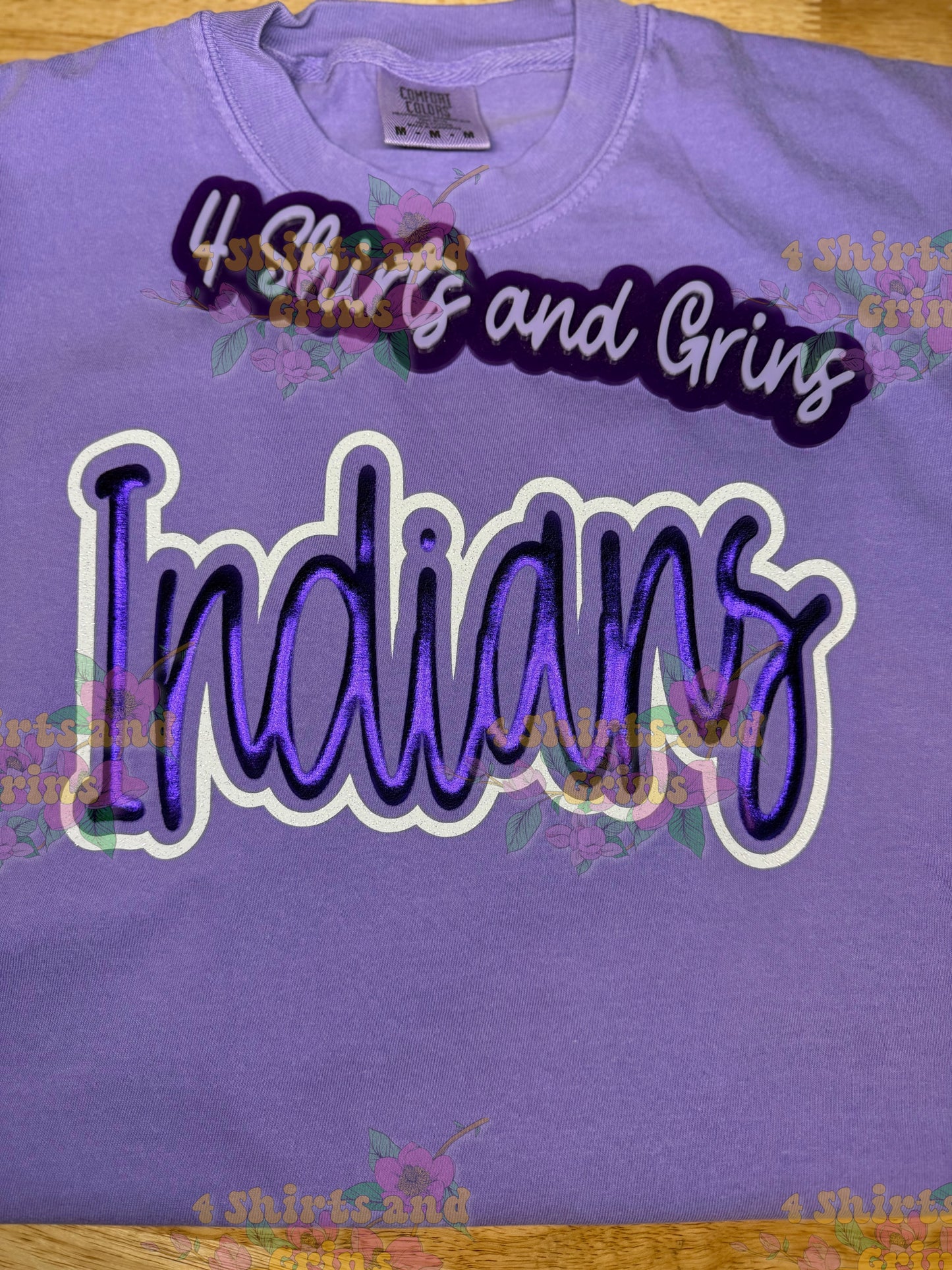 Custom Comfort Colors Spirit Shirt | Glitter Outline + Puff or Metallic Puff