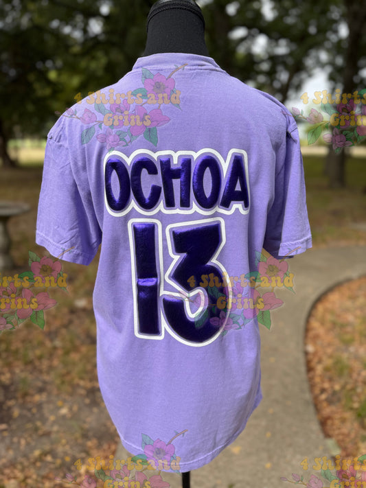 Custom Comfort Colors Spirit Shirt | Glitter Outline + Puff or Metallic Puff