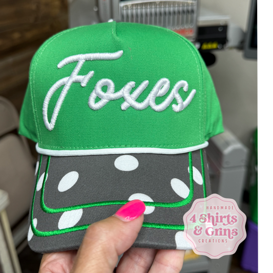 Custom Game Day Puff Embroidered Polka Dot Hat | Personalized Team Spirit Cap