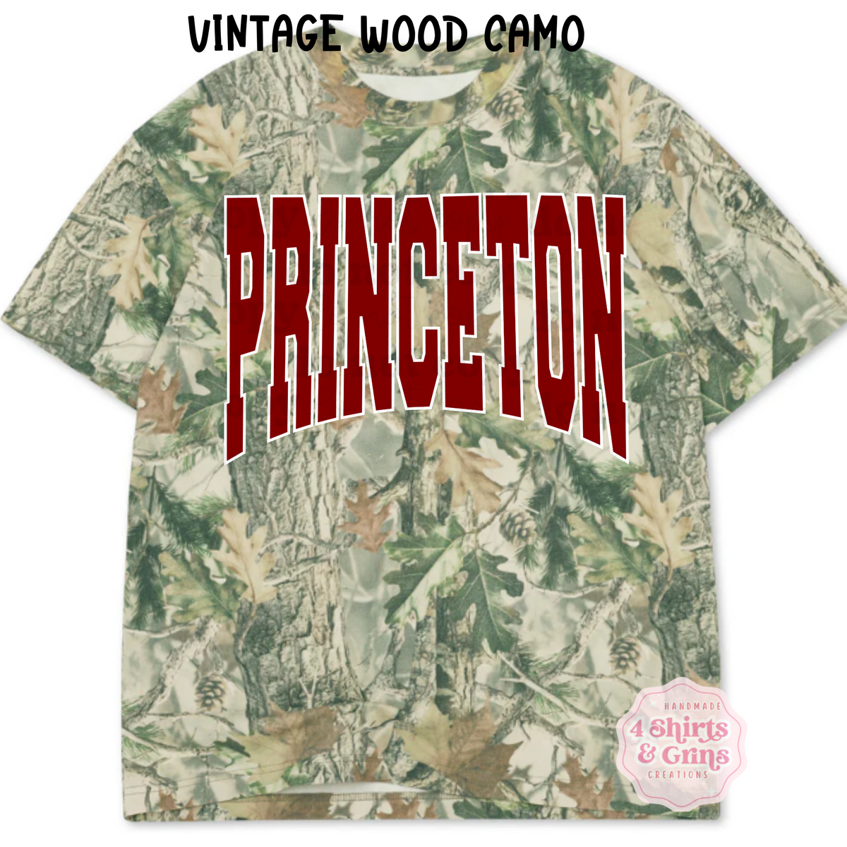 Custom Vintage Camo & Leopard Oversized Boxy Tee