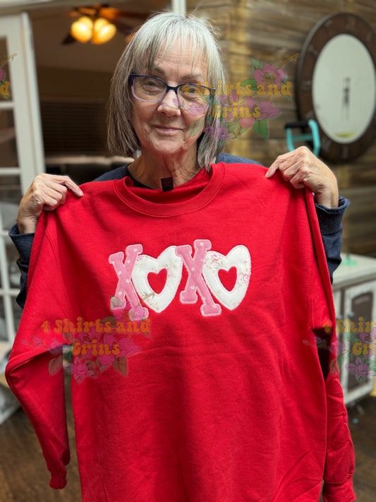 XOXO Embroidered Valentine Shirt or Sweatshirt