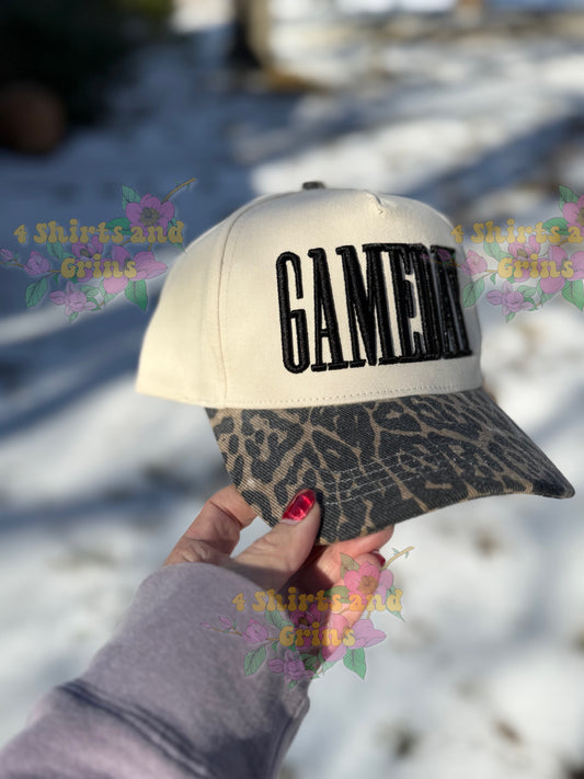 Game Day Puff Embroidered Leopard Bill Hat