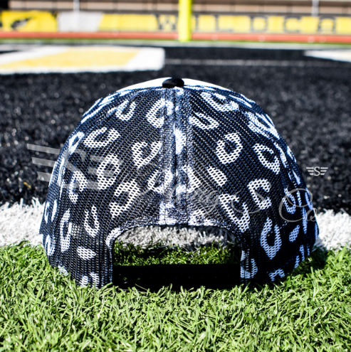 Custom Leopard Mesh Trucker Hat – Personalized Puff or Glitter Puff Design
