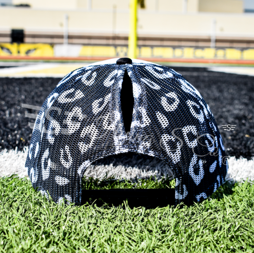 Custom Leopard Mesh Trucker Hat – Personalized Puff or Glitter Puff Design
