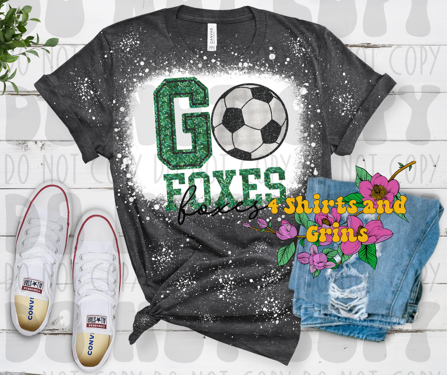 Faux Sequin Go Foxes Soccer