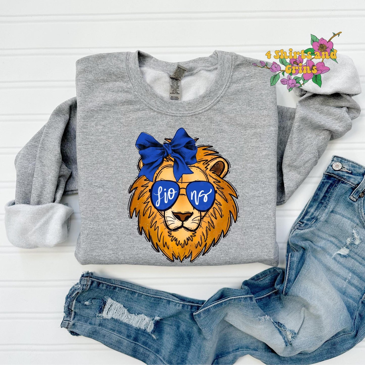 Lions Mascot School Spirit T-Shirt | Comfort Colors | Youth | Adult | Sunglass | BOW