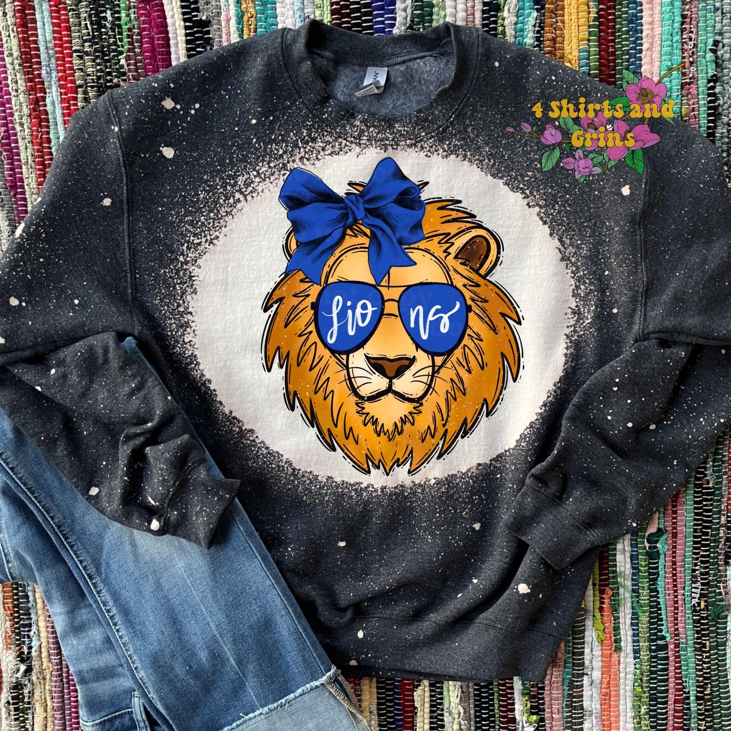 Lions Mascot School Spirit T-Shirt | Comfort Colors | Youth | Adult | Sunglass | BOW