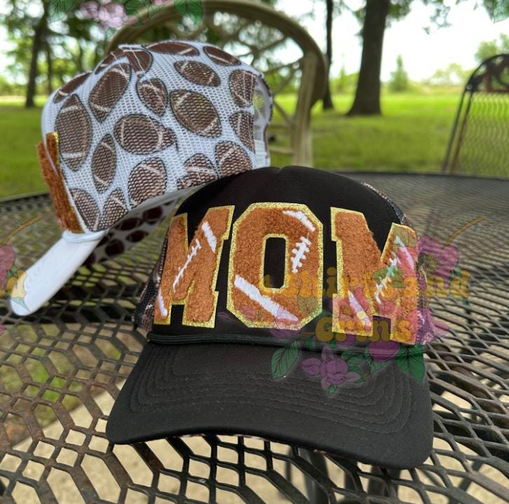 Football MOM Trucker Hat | Chenille Patch Hat | Sport Mom Hat | Game Day Cap | Mesh Back Hat