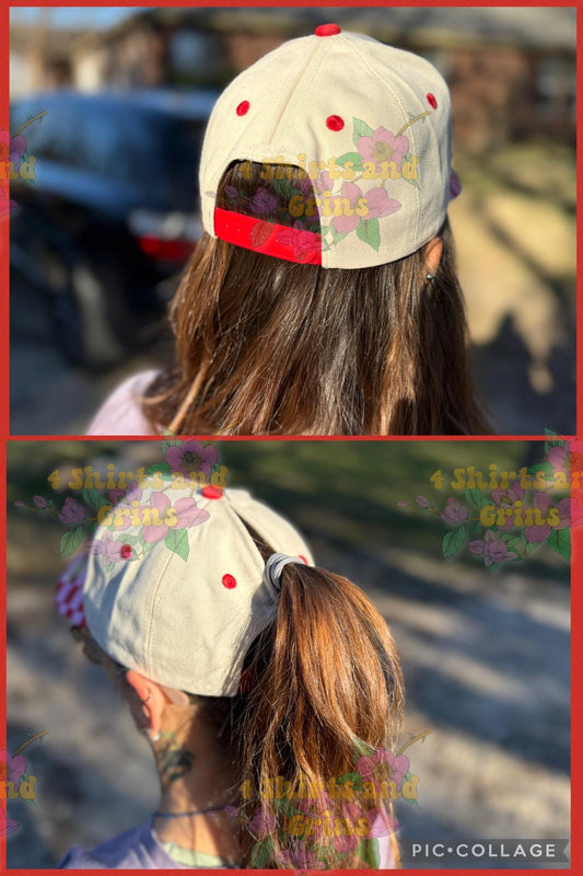 Well Sheeyit Embroidered Hat | Magna Pony™ Ponytail Cap | Canvas Front Checkered Bill Hat | Funny Southern Hat | Women’s Ball Cap